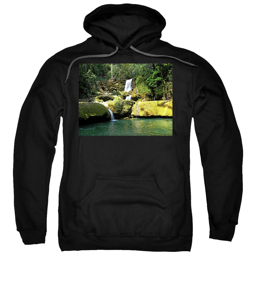 Jamaica Sweatshirt featuring the photograph YS Falls Jamaica I by Debbie Oppermann
