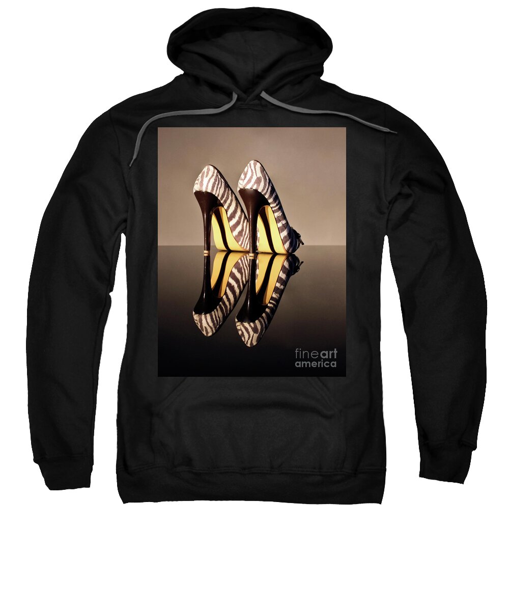 Zebra Print Shoes Sweatshirt featuring the photograph Zebra Print Stiletto by Terri Waters