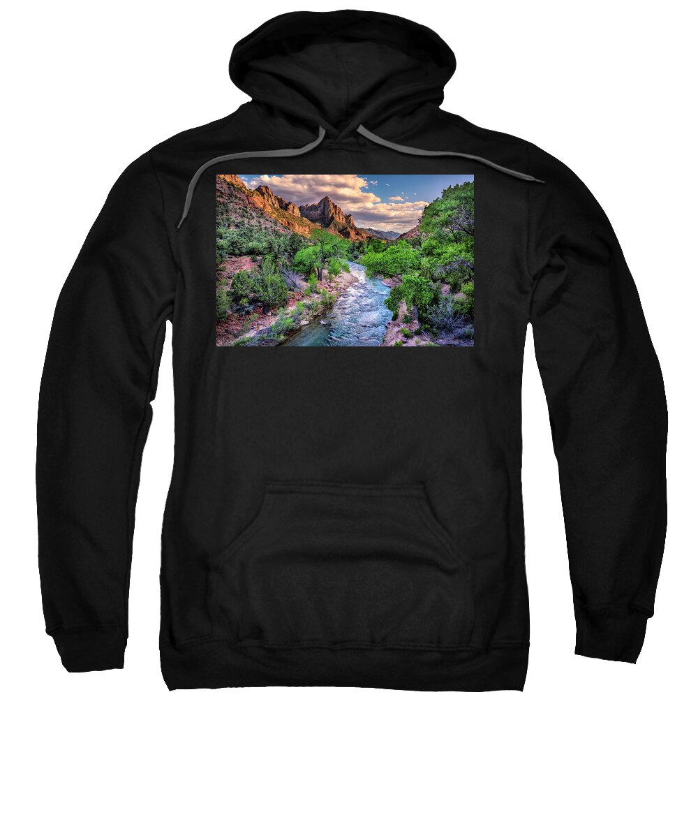 Utah Sweatshirt featuring the photograph Zion Canyon at Sunset by Michael Ash