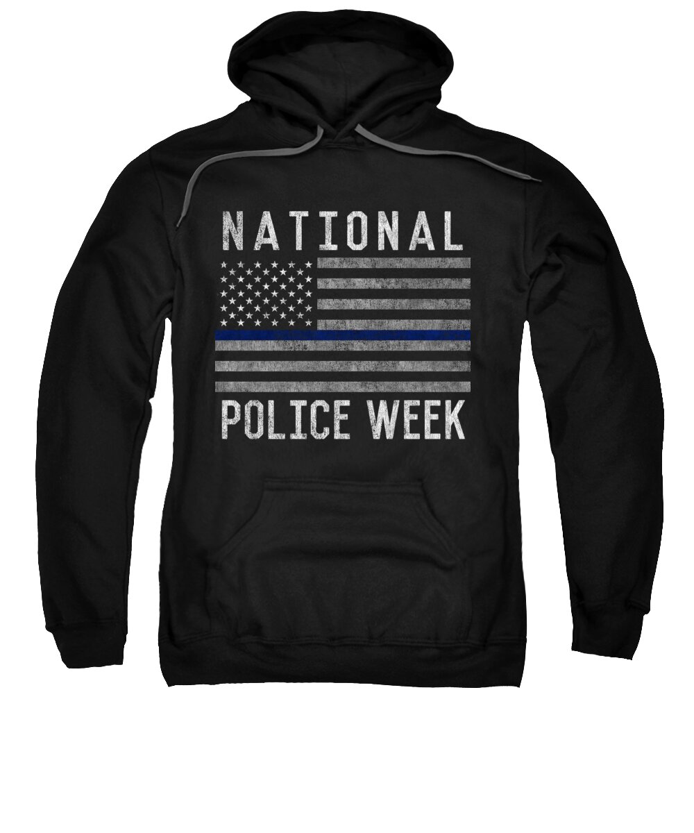 Cool Sweatshirt featuring the digital art National Police Week #1 by Flippin Sweet Gear
