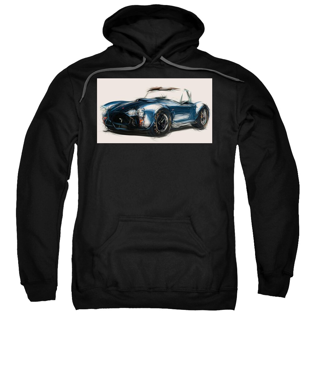 Shelby Sweatshirt featuring the digital art Shelby Cobra 427 SC Draw #1 by CarsToon Concept