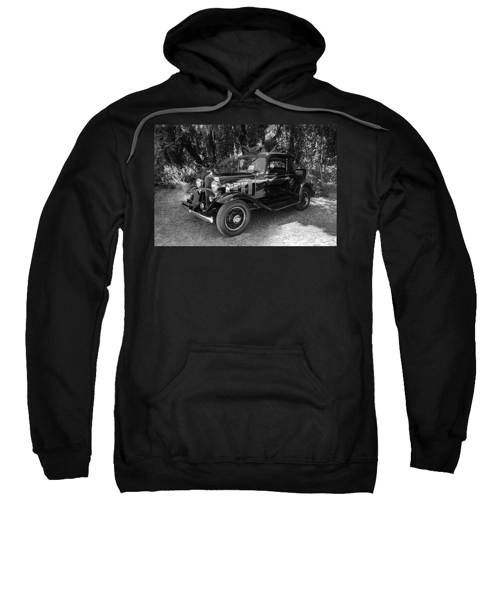 1932 Chevrolet Sweatshirt featuring the photograph 1932 Antique Chevrolet BW by Carlos Diaz