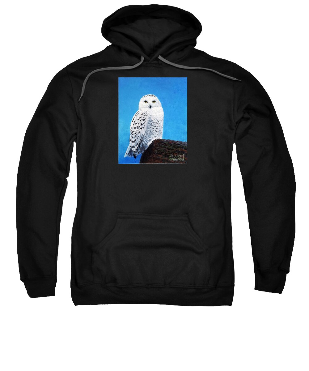 A Sweatshirt featuring the painting A Snowy Owl for Magnus by Sarah Irland