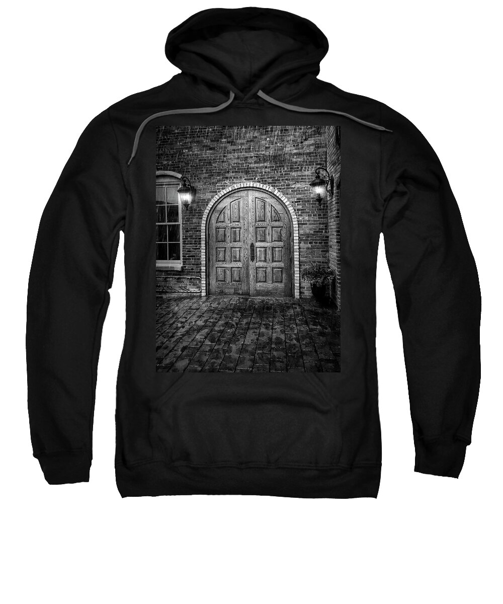 Doors Sweatshirt featuring the photograph Alehaus BW by Jill Love