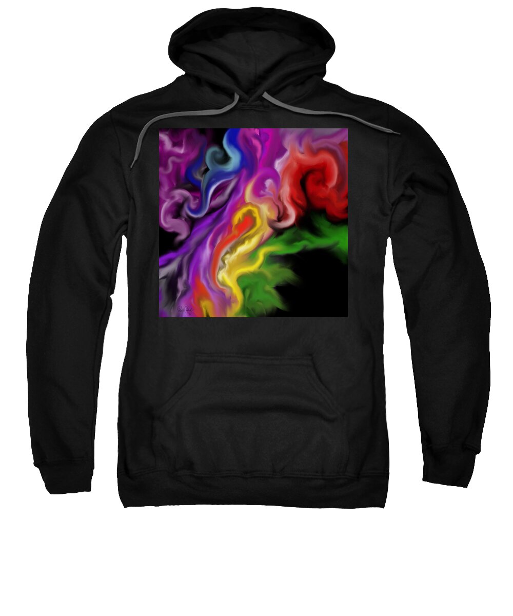 Fire Sweatshirt featuring the painting Angel of Fire by Patricia Piotrak