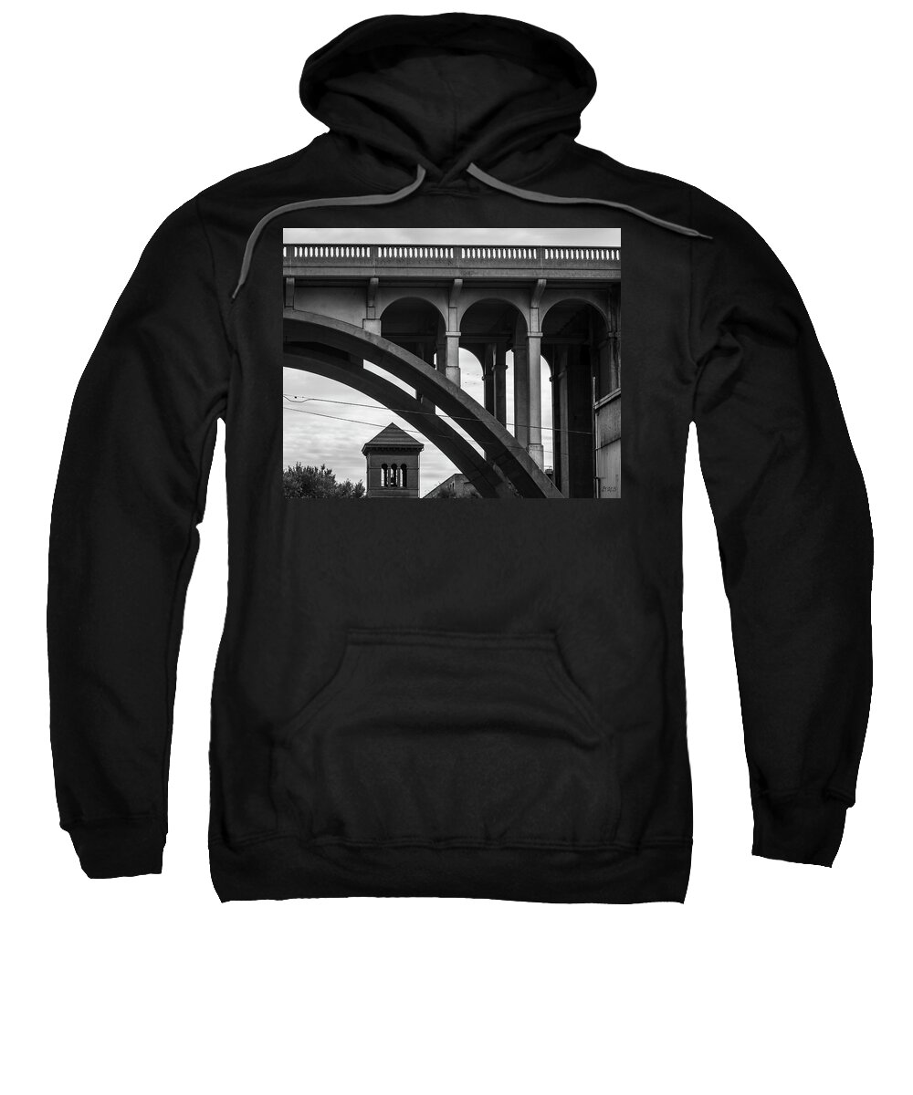 Ashton Sweatshirt featuring the photograph Ashton Viaduct I BW by David Gordon