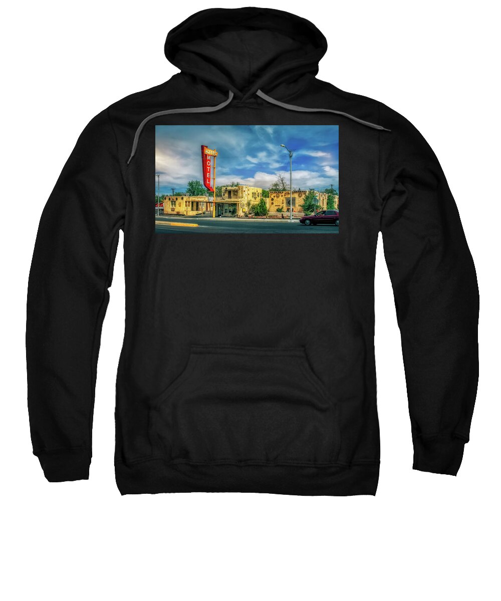 Aztec Sweatshirt featuring the photograph Aztec Motel by Micah Offman