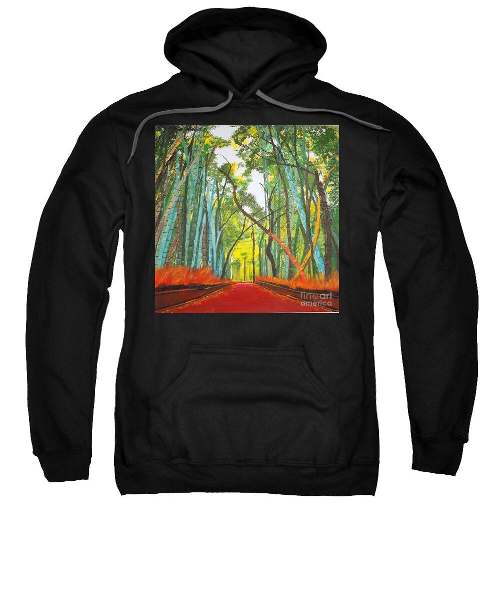 Acrylic Painting Sweatshirt featuring the painting Bamboo by Denise Morgan