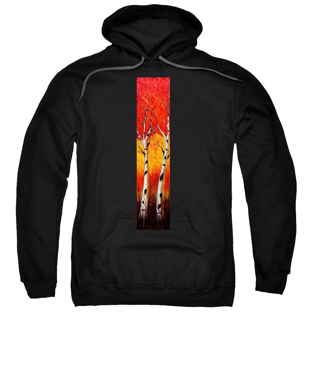  Sweatshirt featuring the painting Birch Tree's Of Autumn #22 by James Dunbar