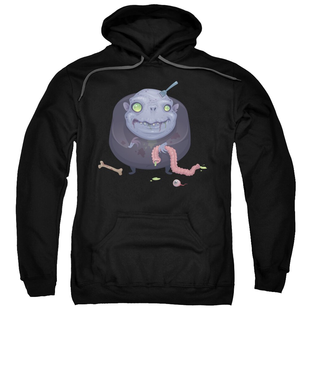 Zombie Sweatshirt featuring the digital art Blob Zombie by John Schwegel