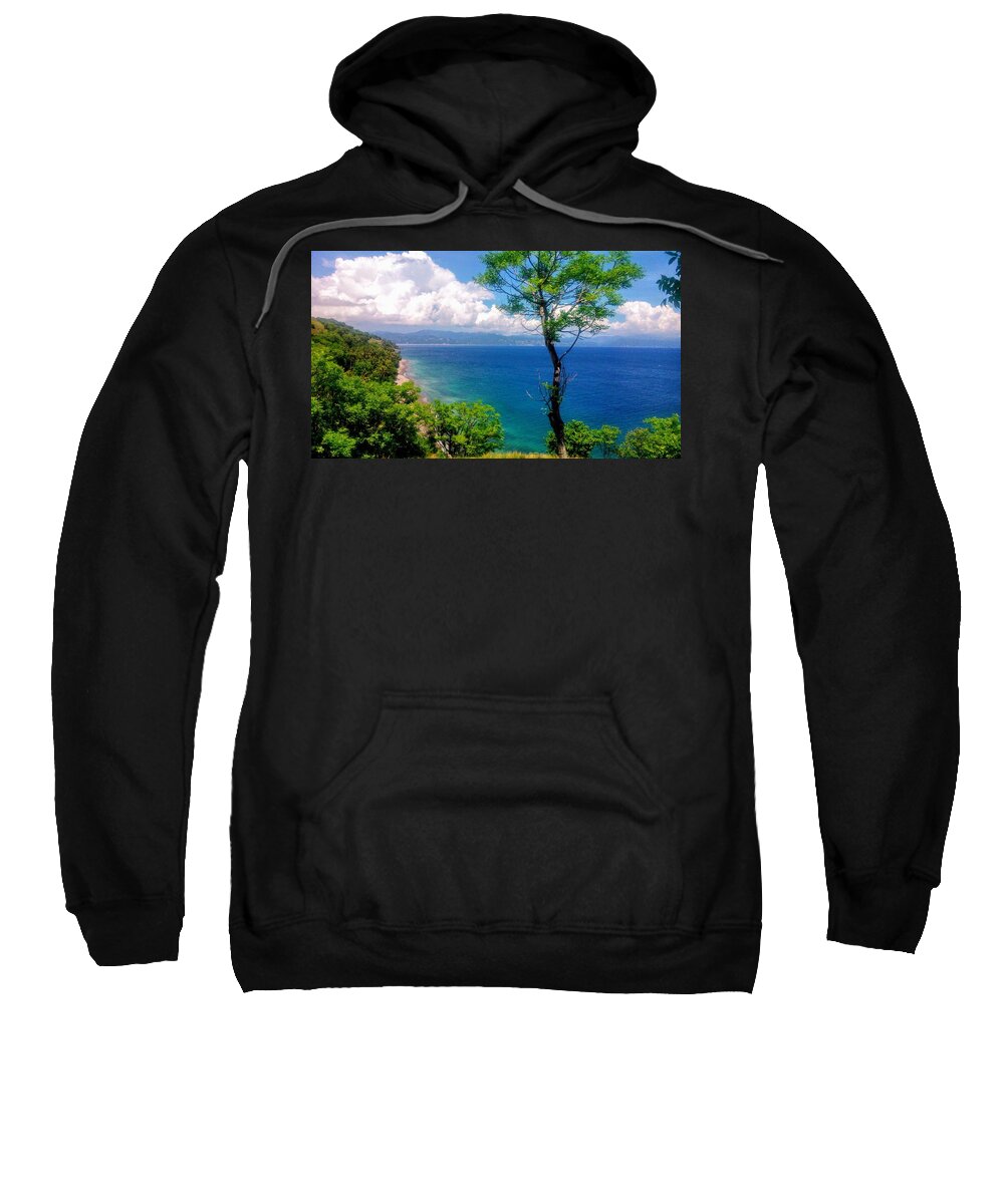 Landscapes Sweatshirt featuring the photograph Blue Green White by Aiz