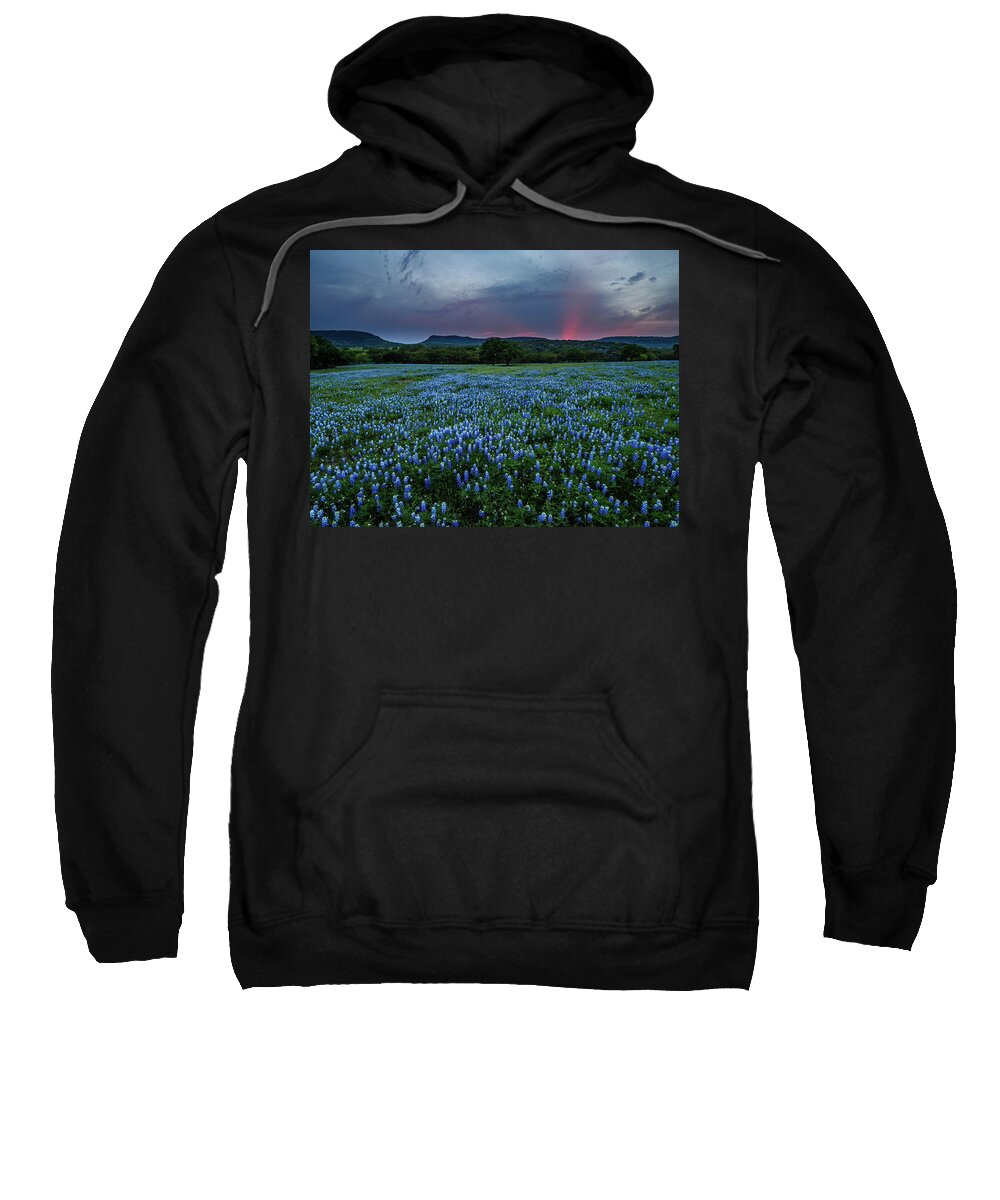  Sweatshirt featuring the photograph Bluebonnets At Saddle Mountain by Johnny Boyd