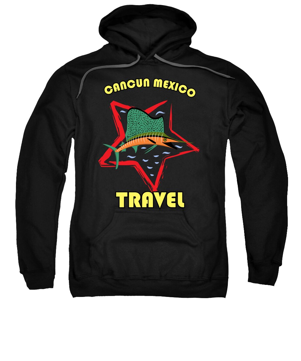 Cancun Sweatshirt featuring the digital art Cancun, Mexico by Long Shot