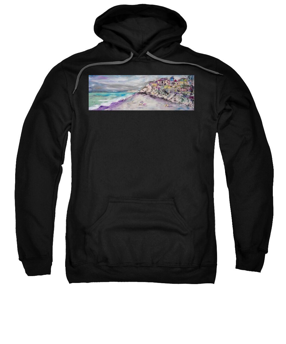 Wide Sweatshirt featuring the painting Carolina Beaches Whimsy Fun in Billboard Wide format by Patty Donoghue