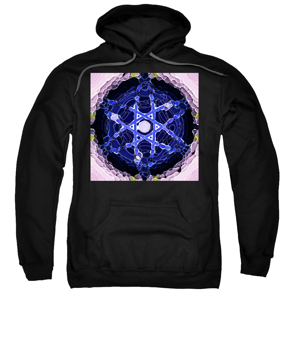 Cosmos Coin Sweatshirt featuring the painting Cosmos by Jeelan Clark