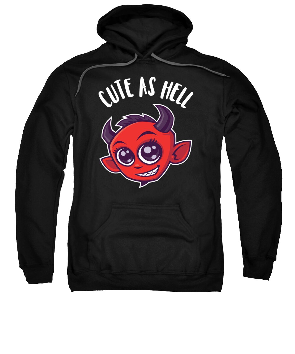 Devil Sweatshirt featuring the digital art Cute as Hell Devil by John Schwegel