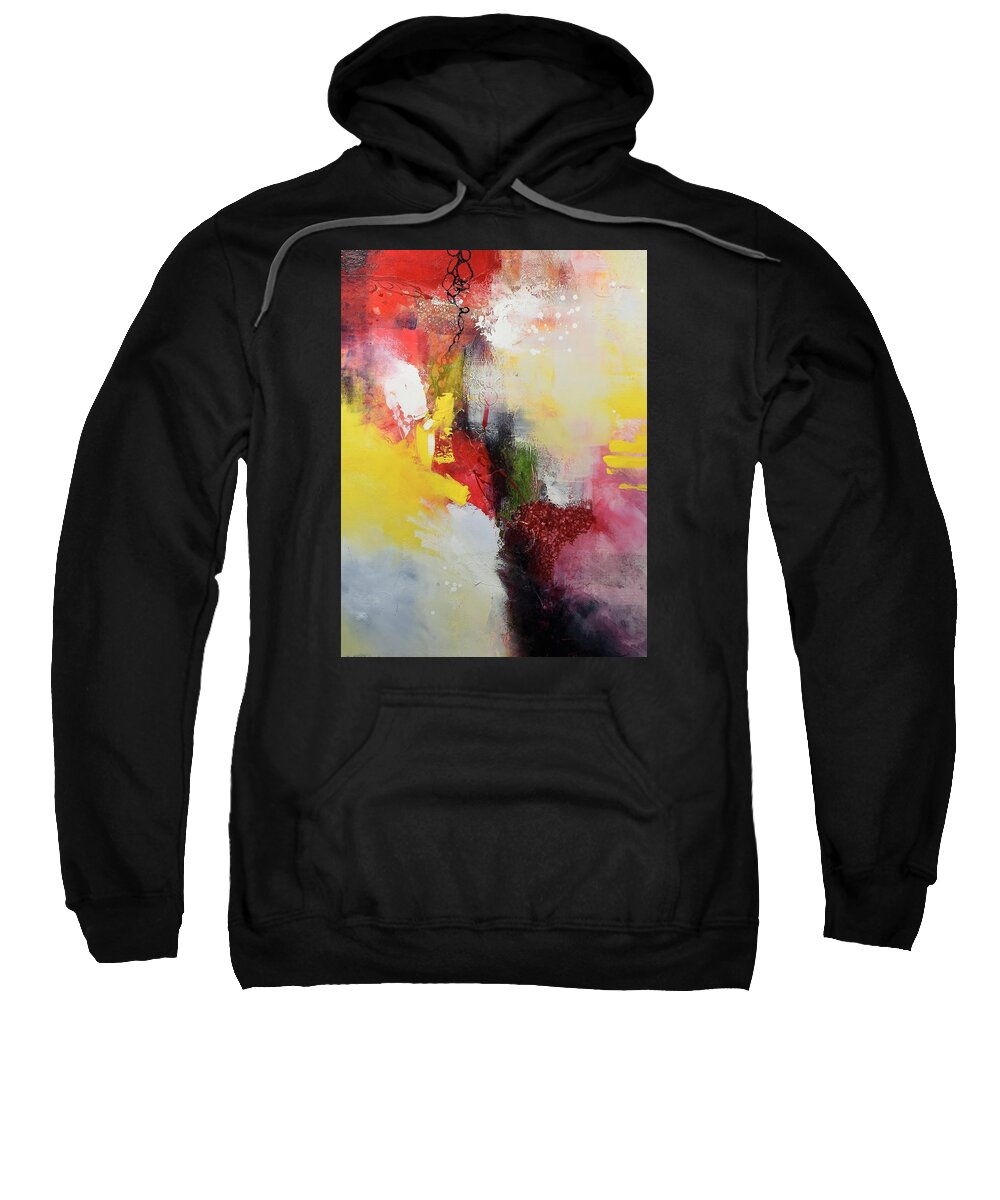 Abstract Sweatshirt featuring the painting Dante's World by Vivian Mora