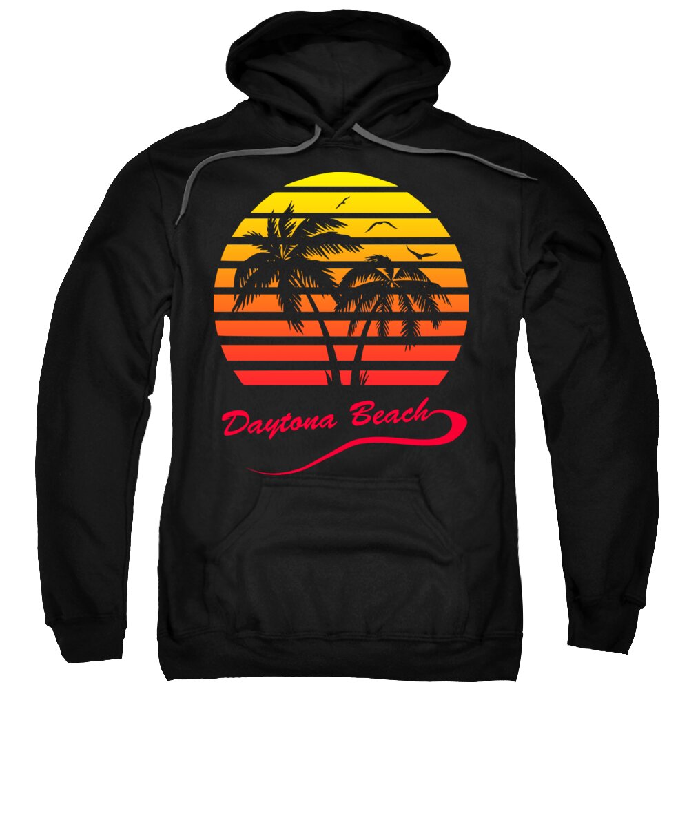 Daytona Sweatshirt featuring the digital art Daytona Beach Sunset by Megan Miller