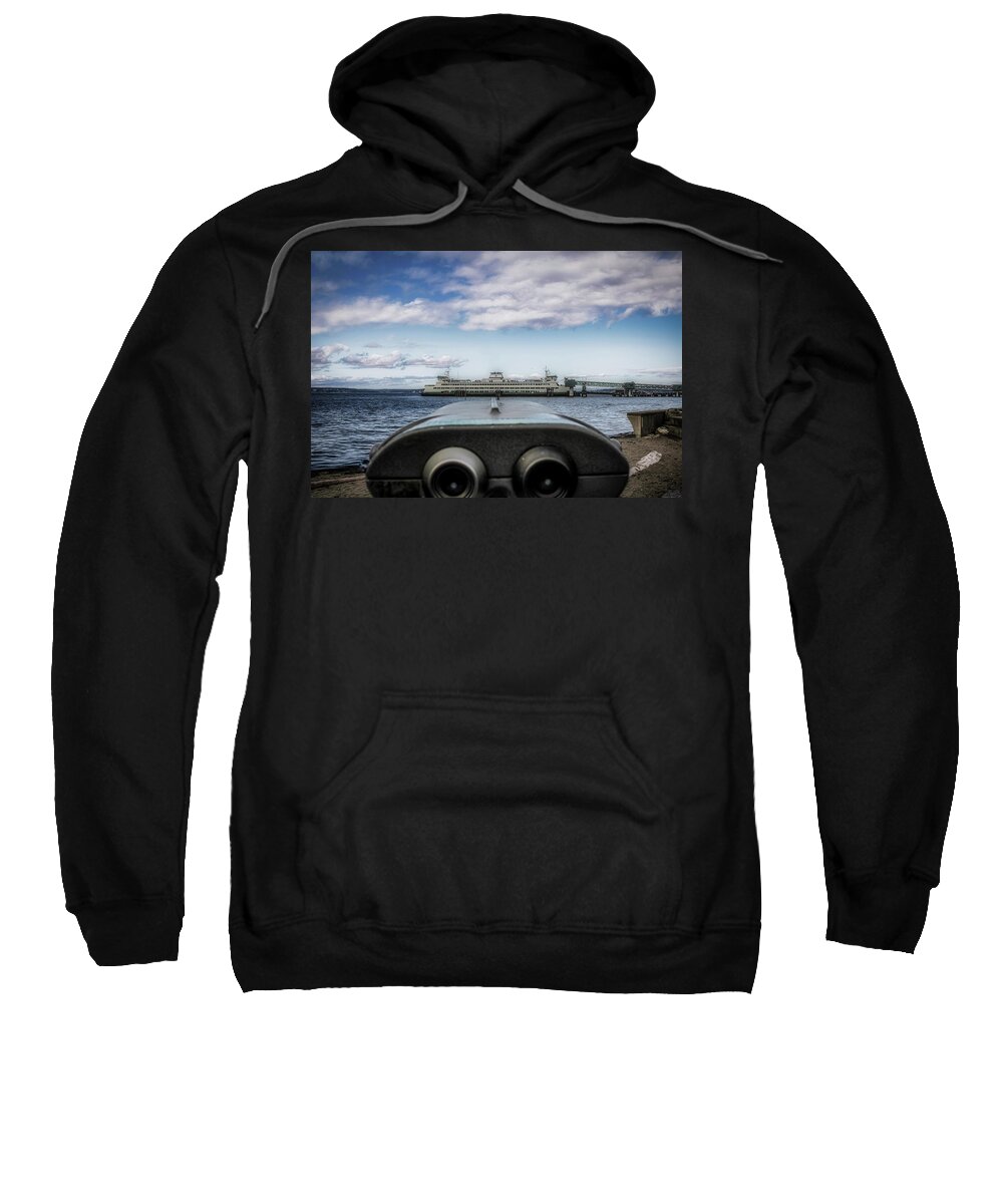 Ferry Sweatshirt featuring the photograph Distant Edmonds Ferry by Anamar Pictures