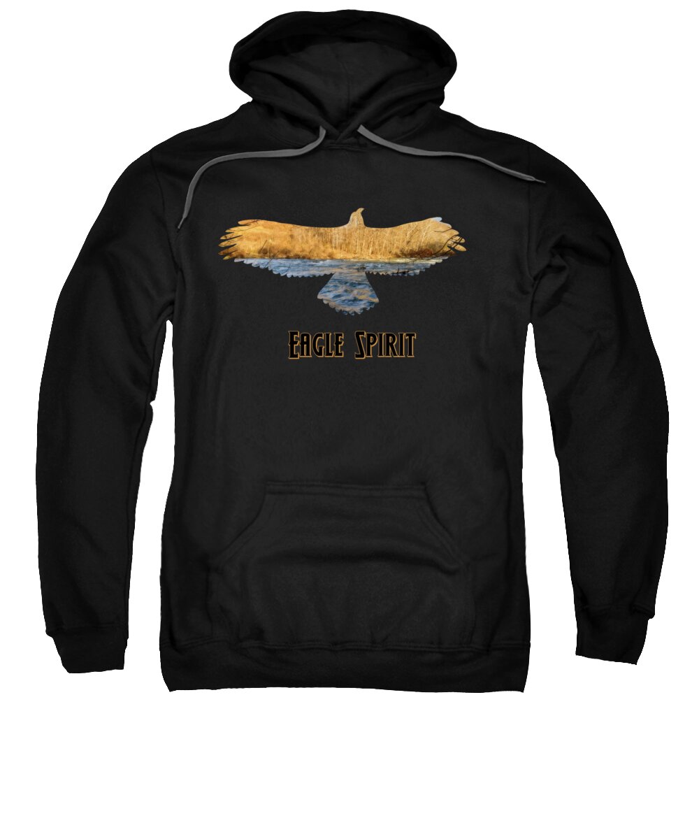 2d Sweatshirt featuring the photograph Eagle Spirt Text by Brian Wallace