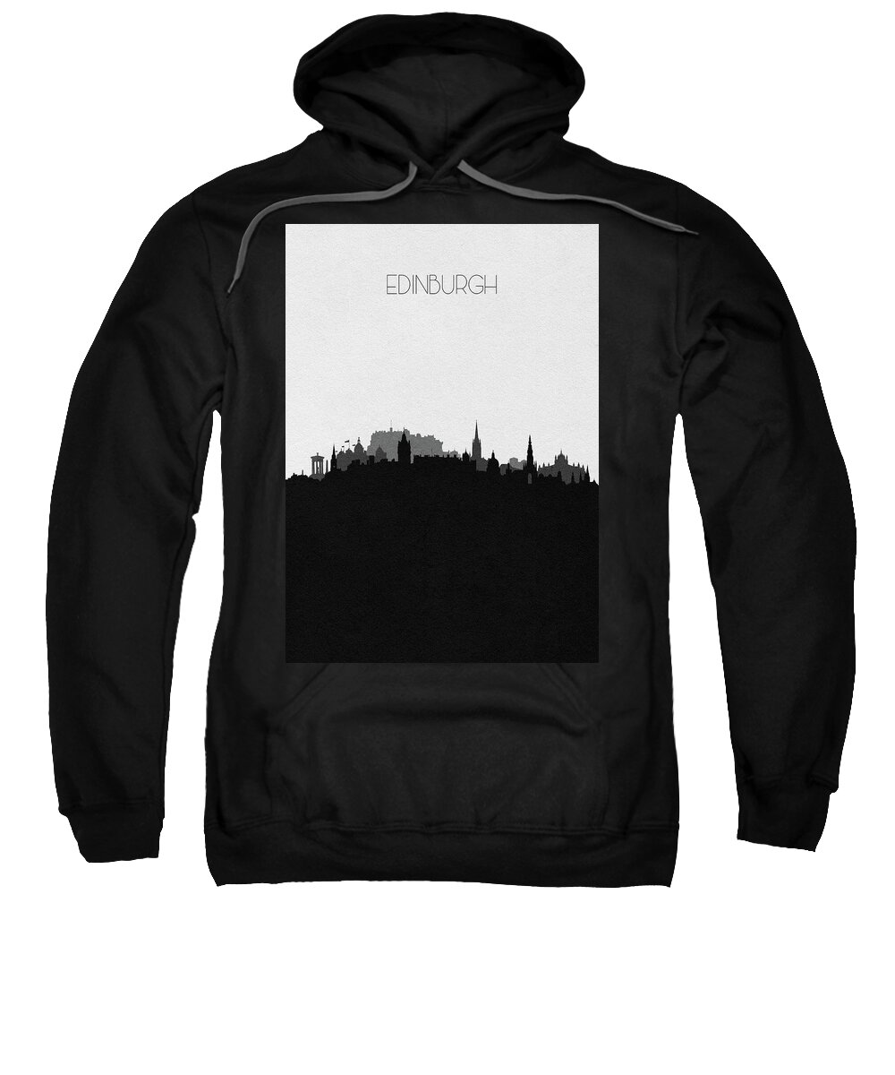 Edinburgh Sweatshirt featuring the digital art Edinburgh Cityscape Art by Inspirowl Design