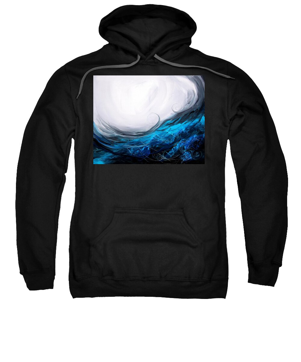 #ocean #inspiration #life #water #sea #wave #surfing #blue #gulf #california #pacificocean #pacific #atlantic #gulf Of Mexico #scarpace #ipaintfish Sweatshirt featuring the painting Effectual Momentum by J Vincent Scarpace