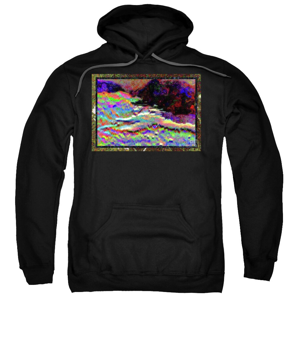 Twilight Sweatshirt featuring the mixed media Evening in the Cove Where Love's Fire Burned Bright by Aberjhani