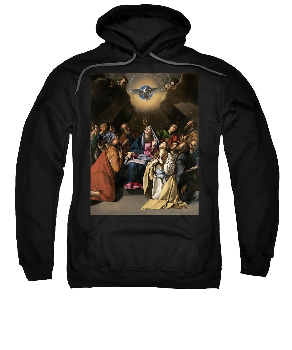Juan Bautista Mayno Sweatshirt featuring the painting Fray Juan Bautista Maino / 'Pentecost', 1615-1620, Spanish School, Oil on canvas, 324 cm x 246 cm. by Juan Bautista Maino -1569-1649-