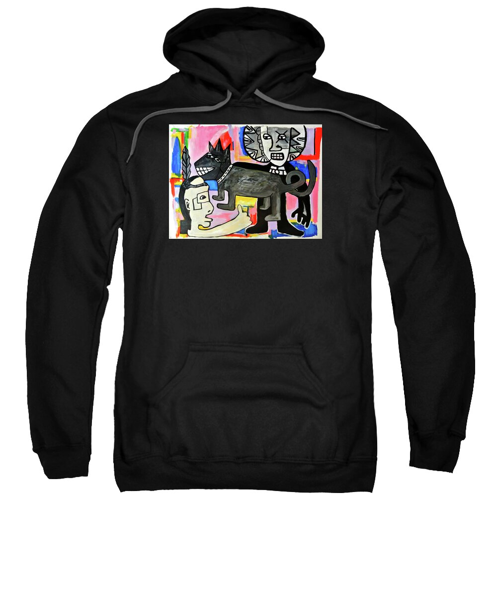 Chaos Art Sweatshirt featuring the painting Friends You And I by Jose Rojas
