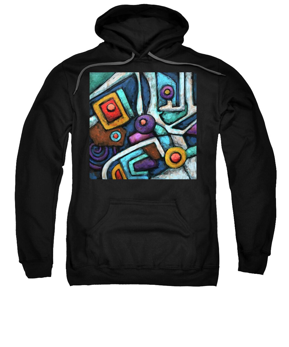 Abstract Sweatshirt featuring the painting Geometric Abstract 6 by Amy E Fraser