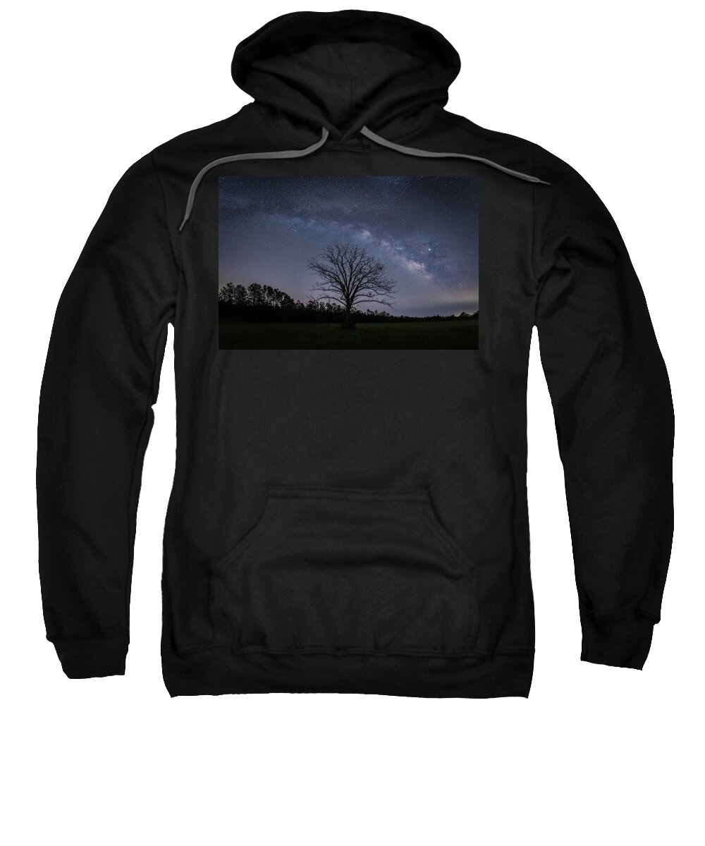 Greenswamp Sweatshirt featuring the photograph Green Swamp NC Milky Way by Nick Noble