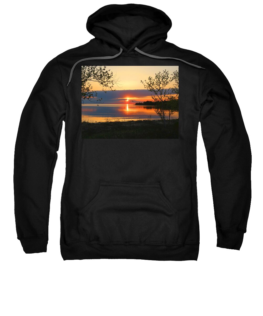Lake Michigan. Sunset Sweatshirt featuring the photograph Headlands Sunset by Keith Stokes