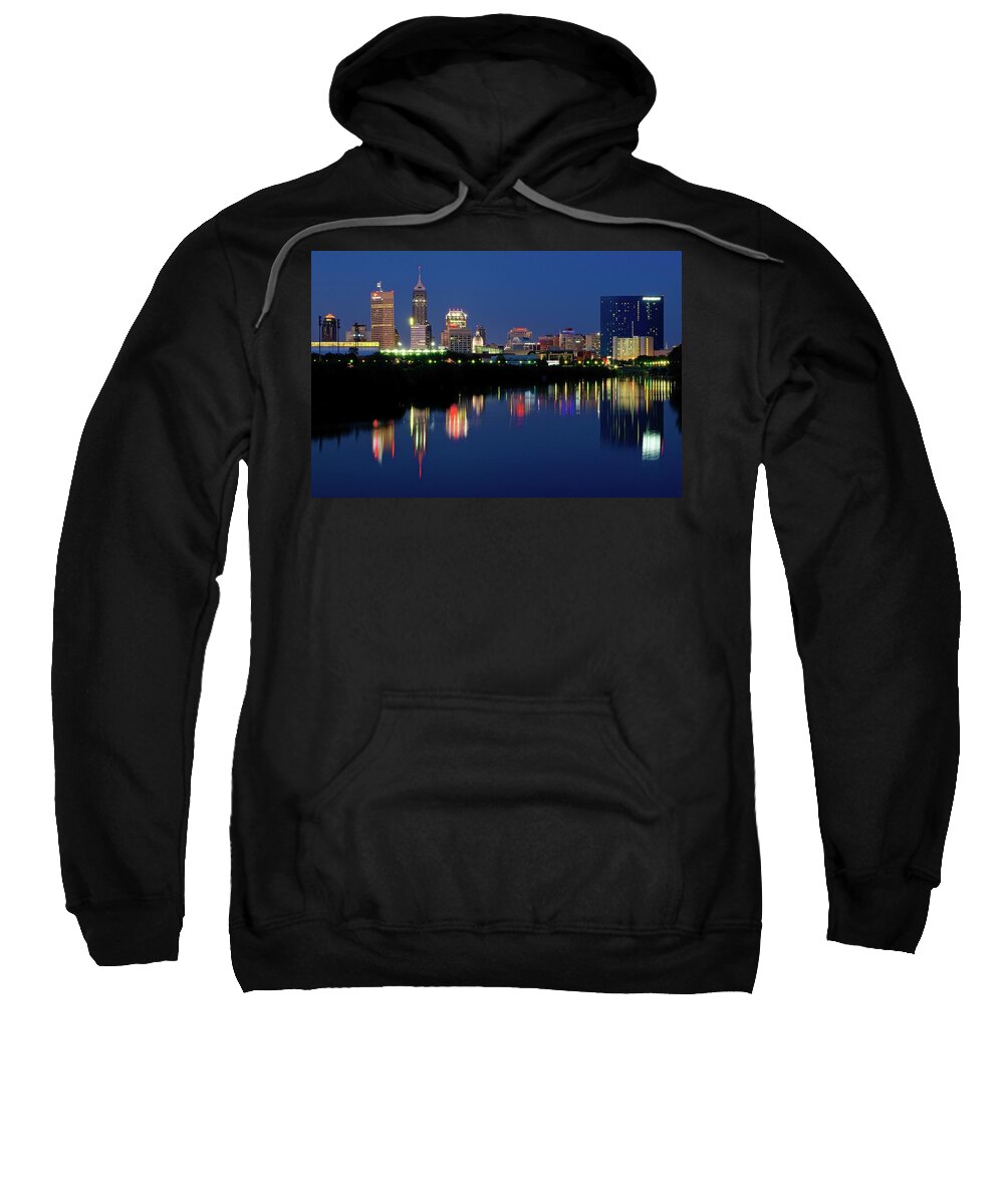 Indianapolis Sweatshirt featuring the photograph Indianapolis Night 2017 by Frozen in Time Fine Art Photography