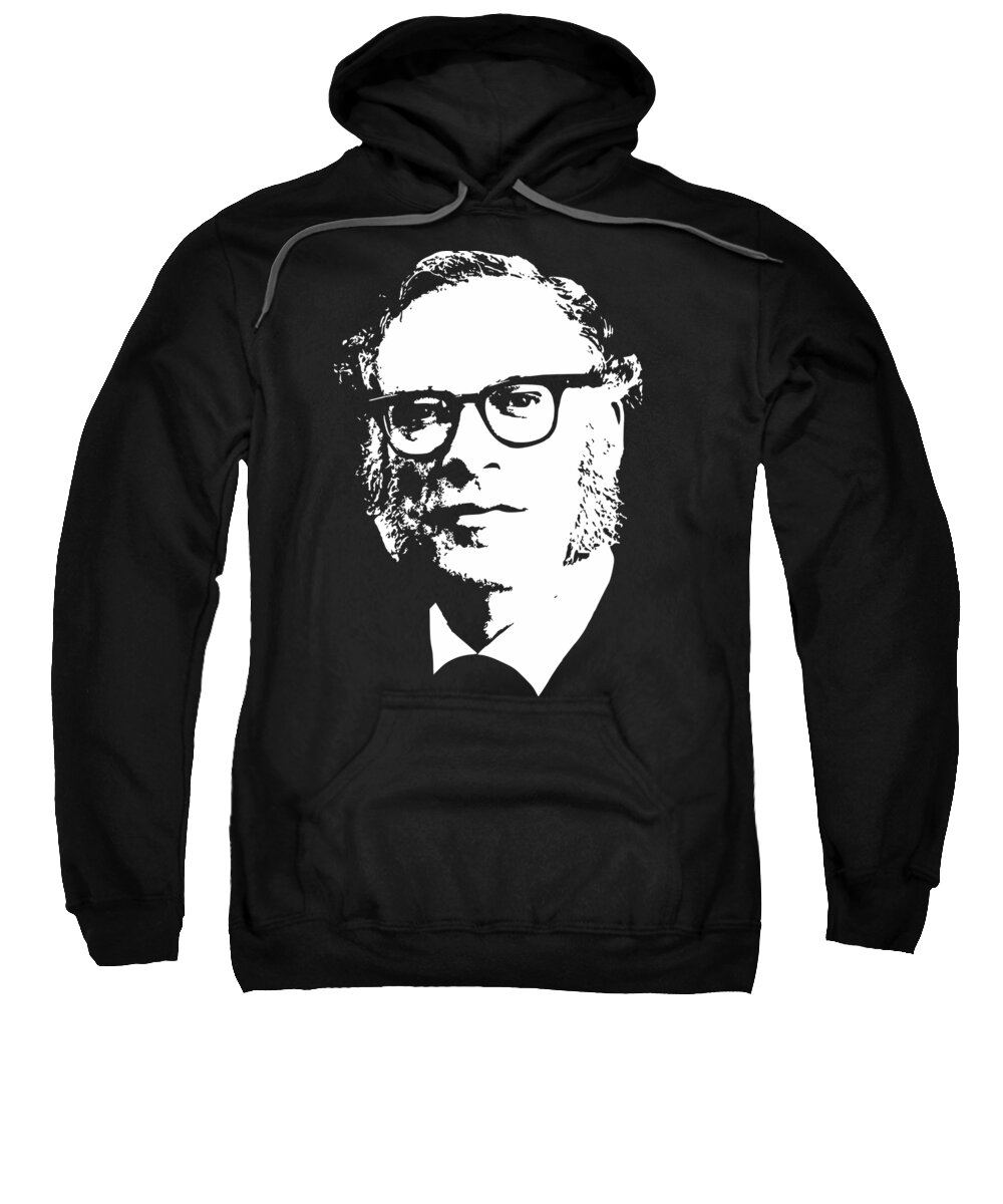 Asimov Sweatshirt featuring the digital art Isac Asimov Minimalistic Pop Art by Megan Miller