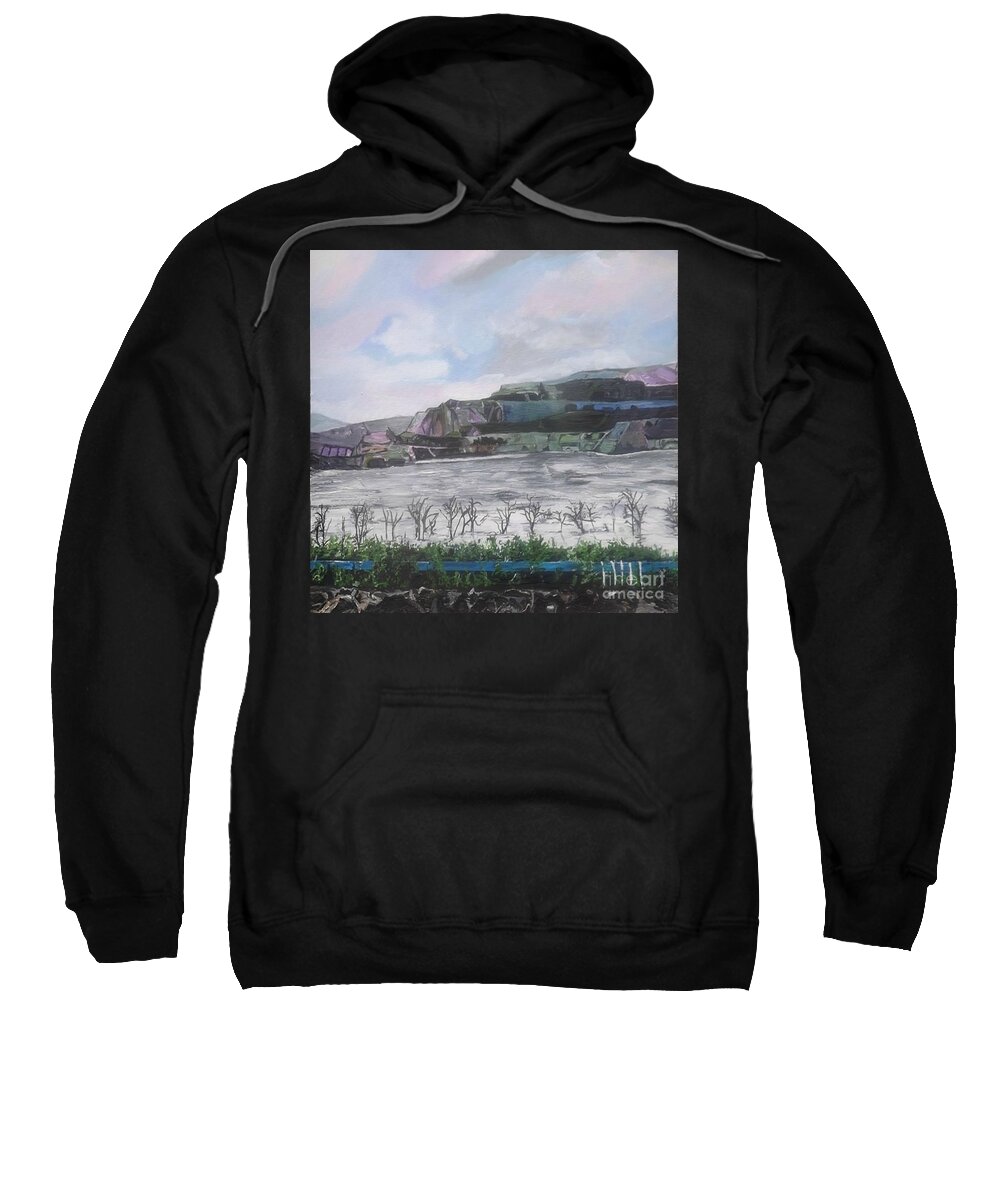 Acrylic Painting Sweatshirt featuring the painting Knox River by Denise Morgan