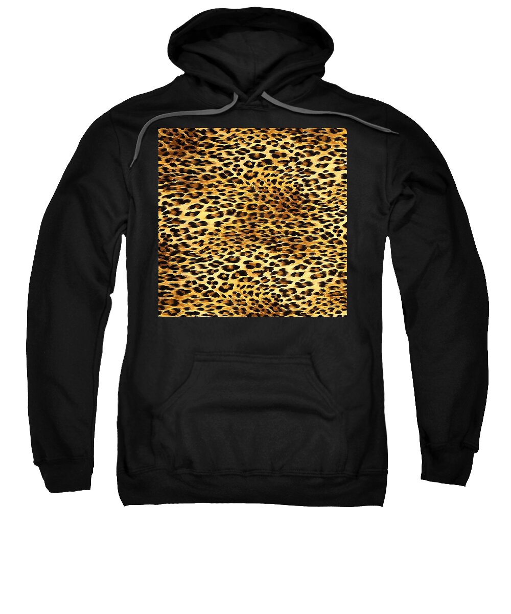 Vegan Animal Print Sweatshirt featuring the painting Leopard Skin Camouflage Pattern by Taiche Acrylic Art