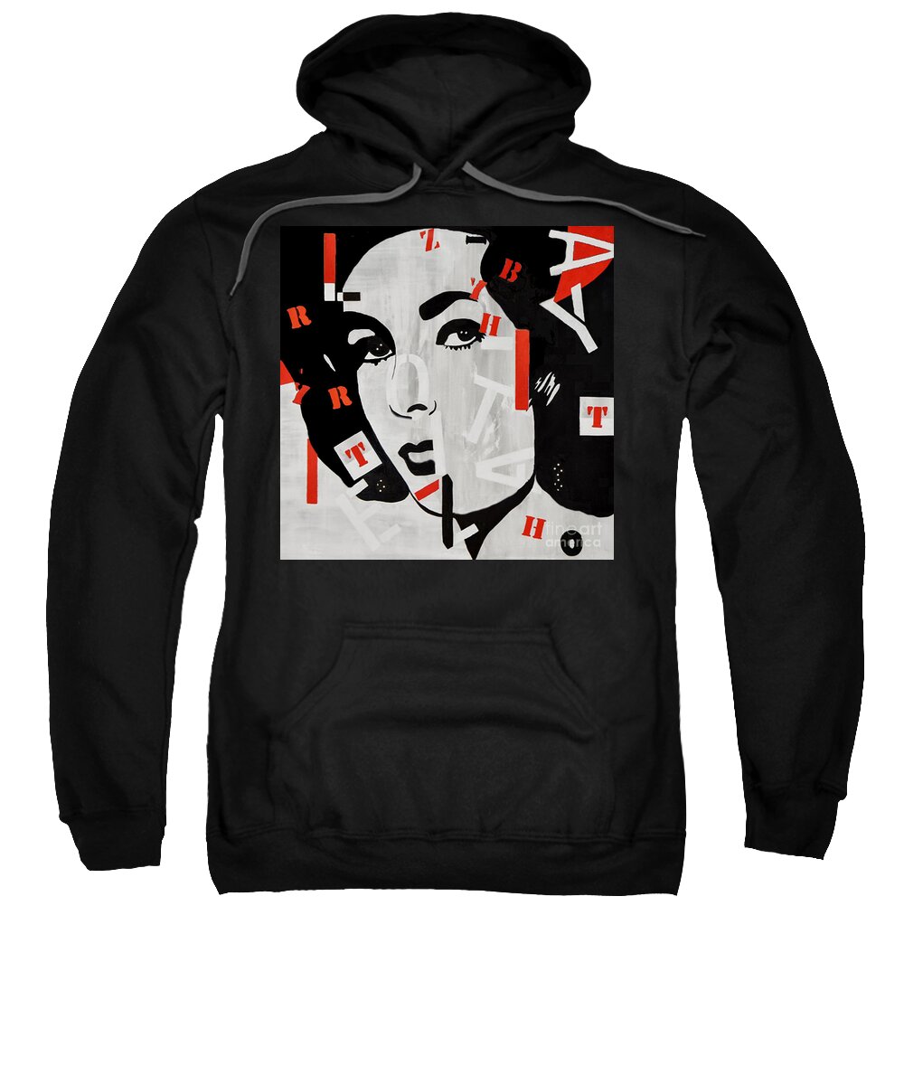 Elizabeth Taylor Sweatshirt featuring the painting LIZ TAYLOR Letters by Kathleen Artist PRO