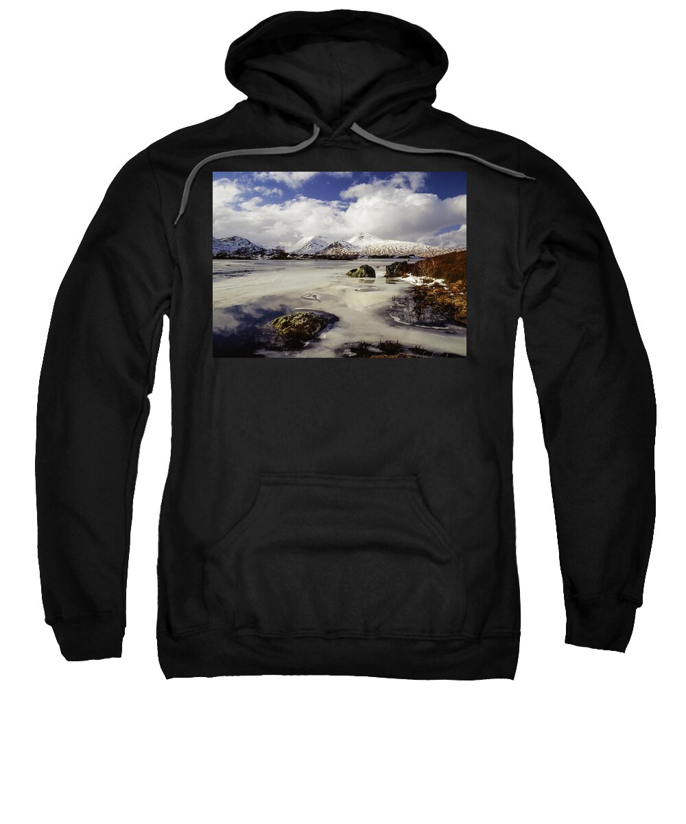 Highlands Sweatshirt featuring the photograph Lochan na h-Achlaise and Black Mount, Scotland by Peter OReilly