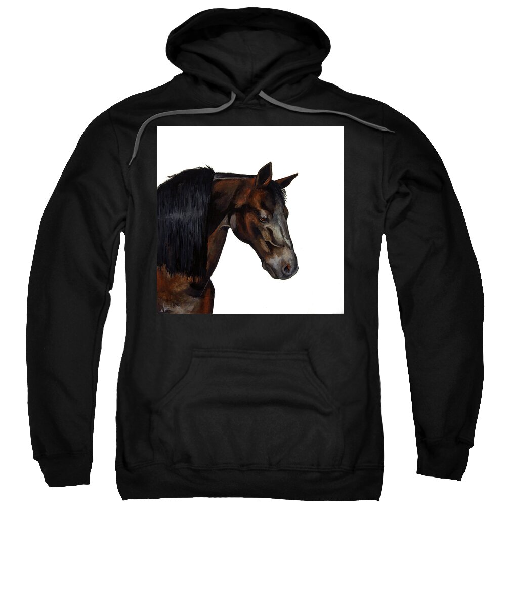 Horse Sweatshirt featuring the painting Mandisa by Averi Iris