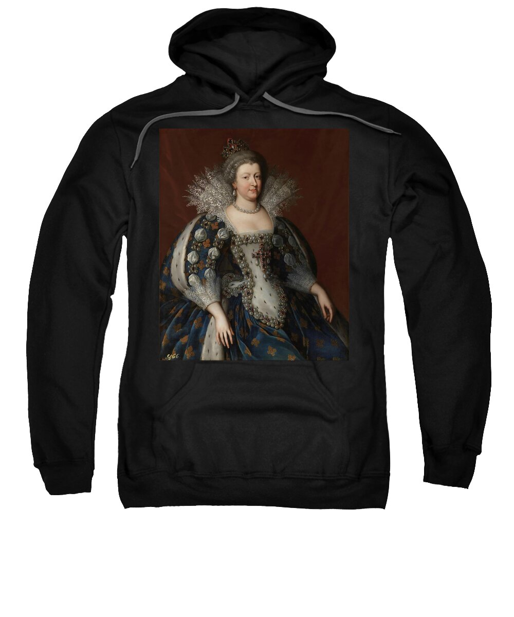 Charles Beaubrun Sweatshirt featuring the painting 'Marie de' Medici, Queen of France'. 1655. Oil on canvas, 1655... by Charles Beaubrun -1604-1692-