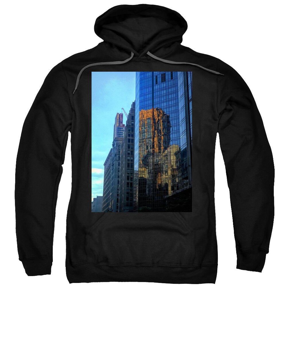  Sweatshirt featuring the photograph New York Reflections by Jack Wilson
