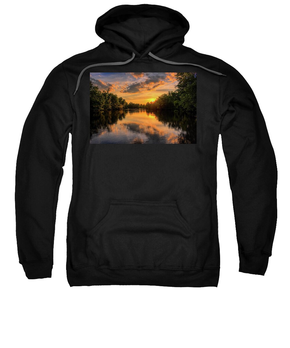 Wausau Sweatshirt featuring the photograph Oak Island At Sundown by Dale Kauzlaric