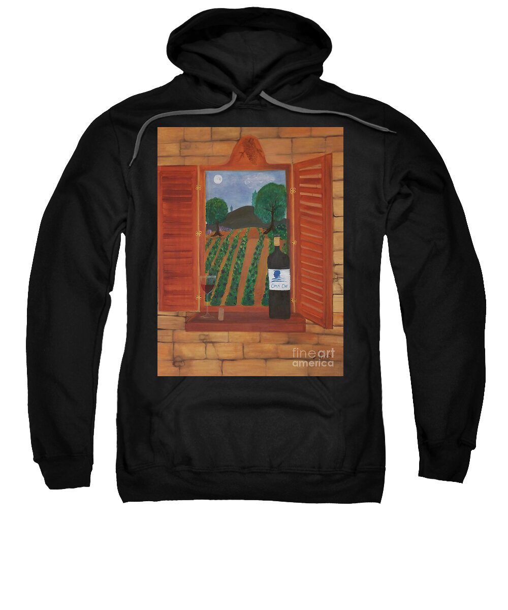 Wine Sweatshirt featuring the painting Opus One Napa Sonoma by Artist Linda Marie
