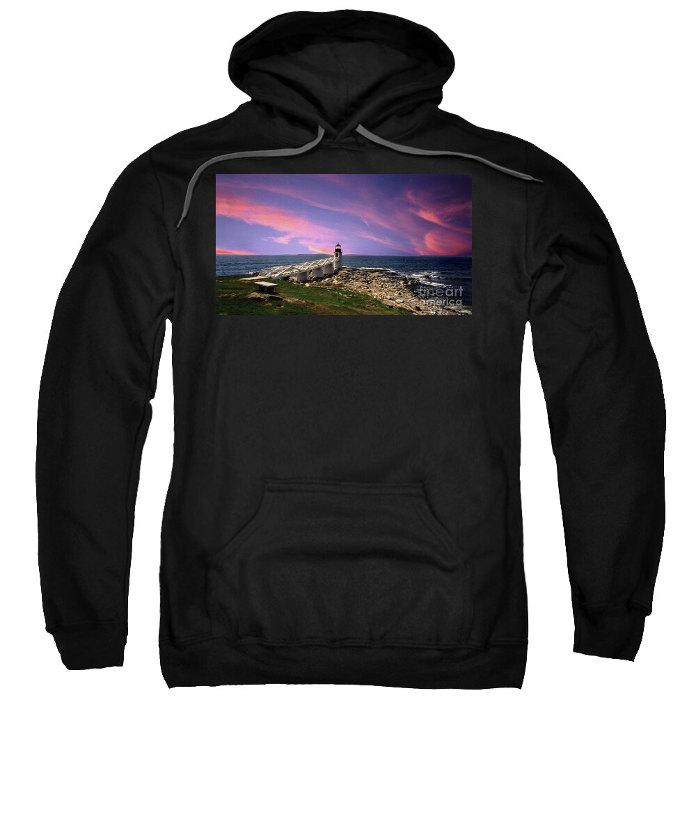 Lighthouses Sweatshirt featuring the photograph Painted Marshall Sunrise by Skip Willits