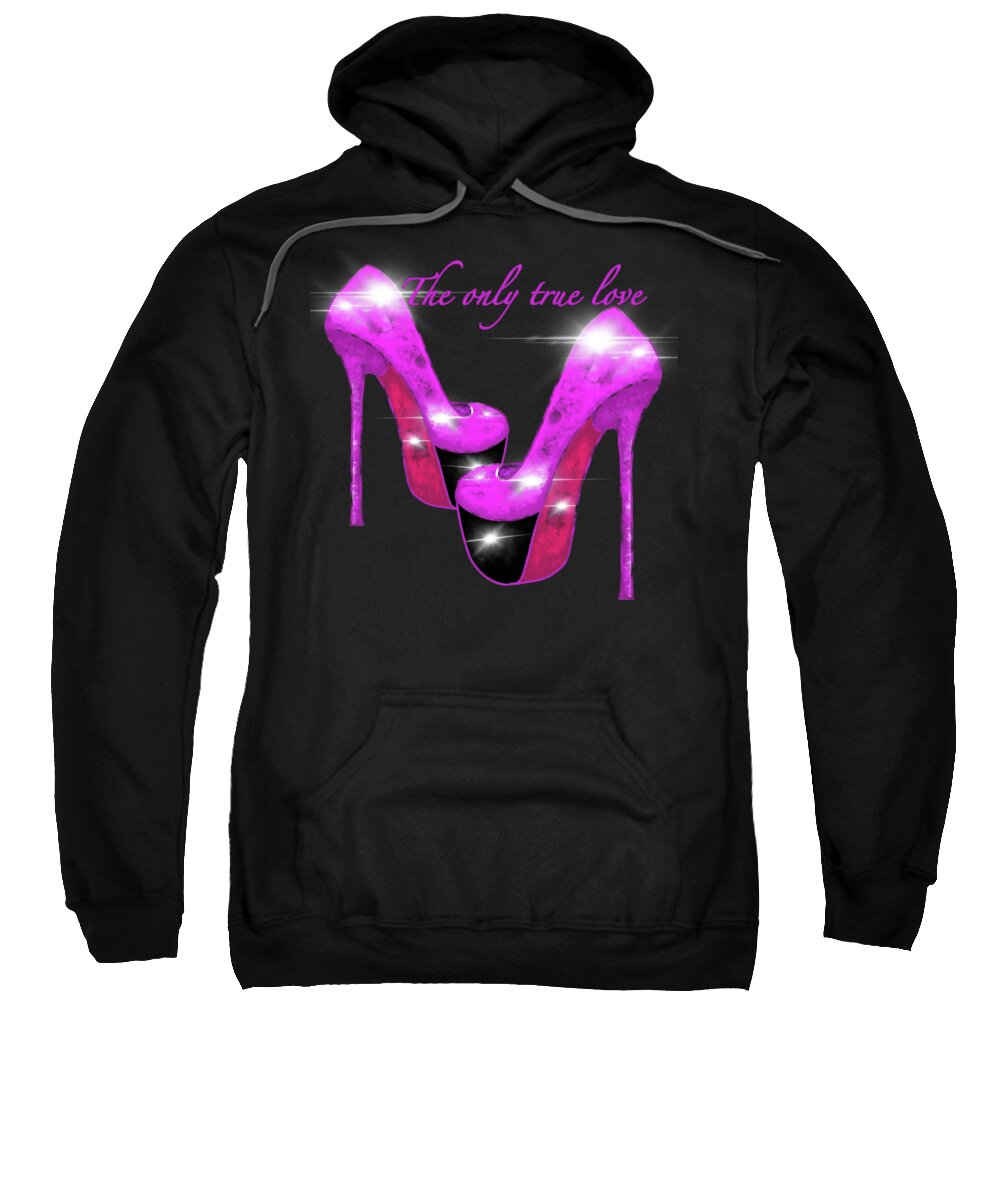 Shoes Sweatshirt featuring the painting Party time with pink shoes by Patricia Piotrak