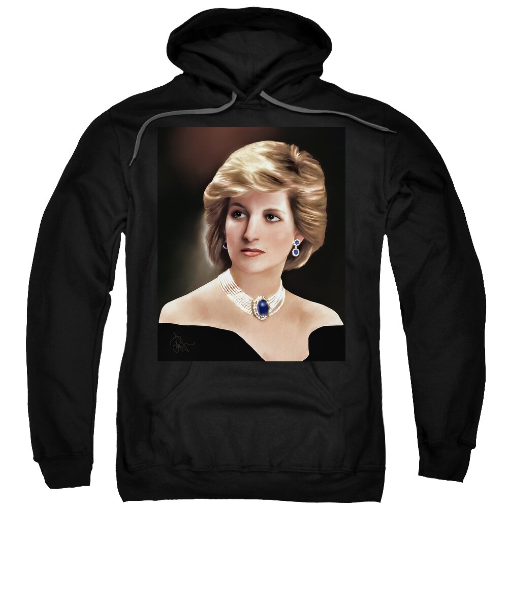 Princess Sweatshirt featuring the digital art Princess Diana by Pennie McCracken