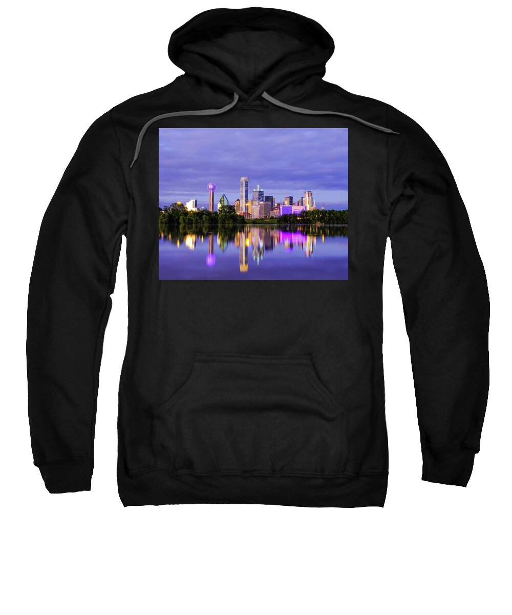 Dallas Sweatshirt featuring the photograph Purple Rain City of Dallas Texas by Robert Bellomy