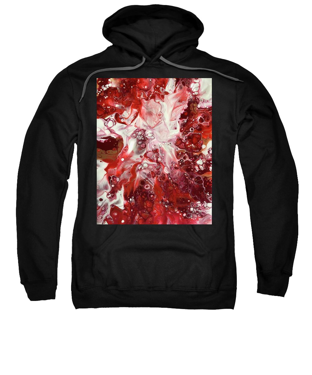 Acrylic Sweatshirt featuring the painting Radiant Red by Teresa Wilson by Teresa Wilson