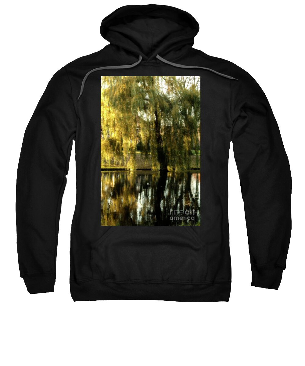 Color Sweatshirt featuring the photograph Reflecting weeping willow tree by Patricia Hofmeester