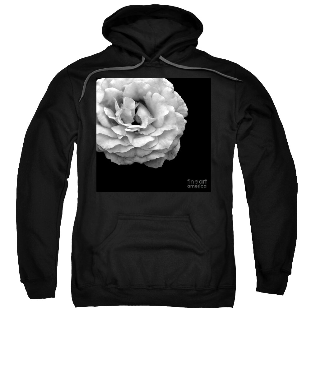 Flowers Sweatshirt featuring the pyrography Rose in Gray Tone 3 by Dianne Morgado